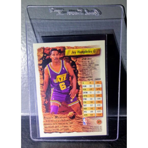 1993-94 Topps Finest Jay Humphries #67 Basketball Card - Picture 2 of 2